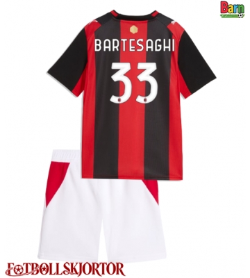 AC Milan Davide Bartesaghi #33 Hemmakläder Barn 2026-27 Kortärmad (+ Korta byxor)